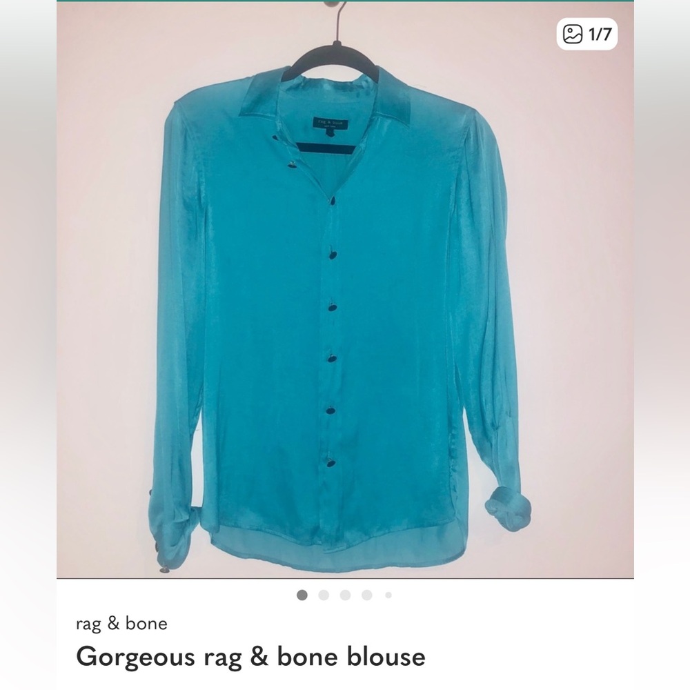 Women’s rag & bone gorgeous blue silky shirt